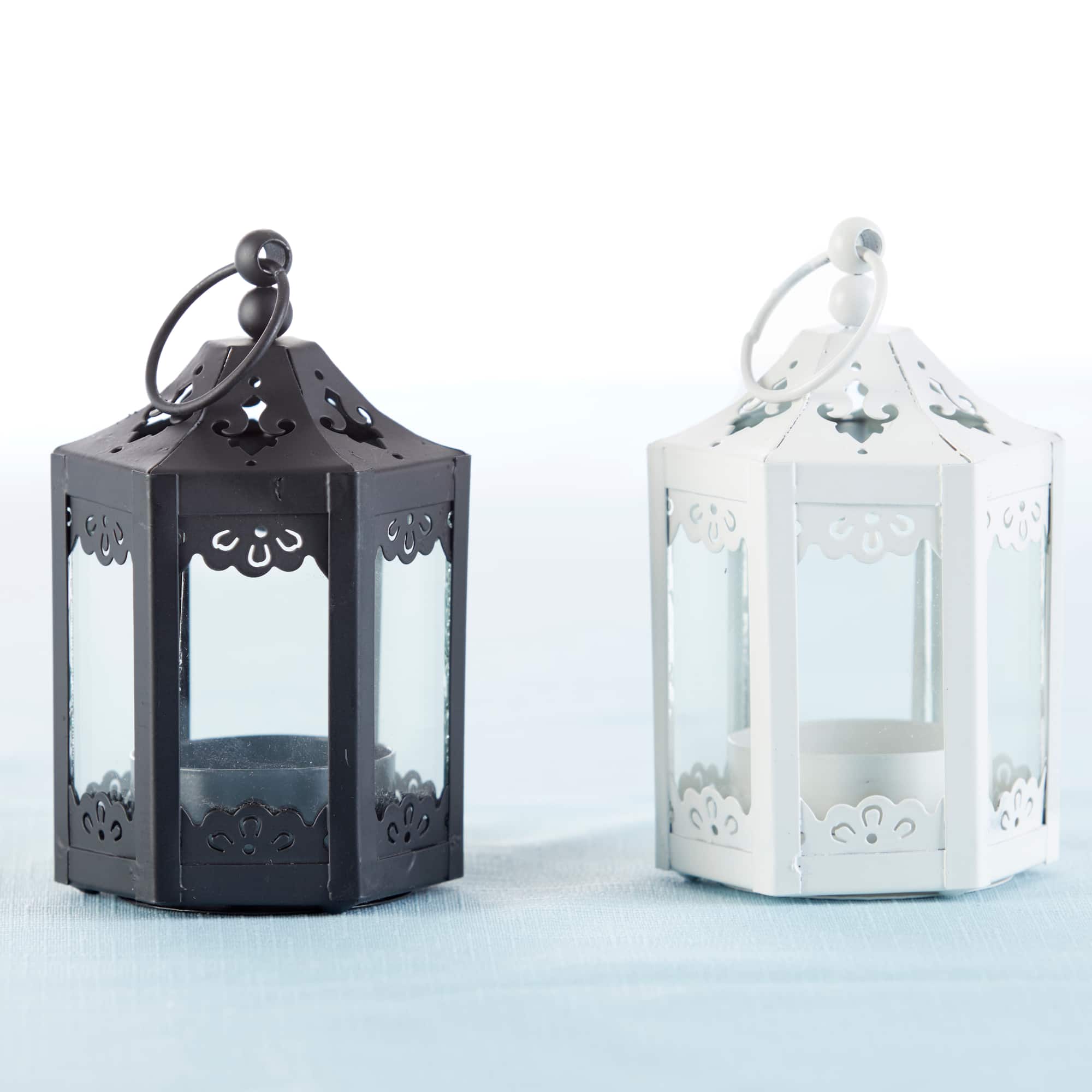 Kate Aspen® White Hexagon Mini Metal Lantern, 6ct.
